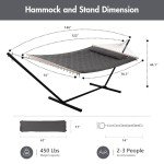 ANOW Double Hammock with Heavy Duty Steel Stand