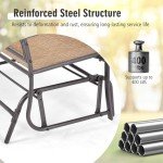 Tangkula 2-Person Outdoor Rocker Bench - Brown