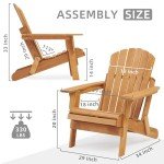 Oversized Wooden Outdoor Folding Adirondack Chair