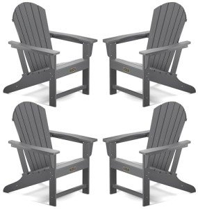 Adirondack Chair Set of 4 - Weather Resistant Grey