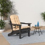 Set of 2 Folding Adirondack Chairs with Cushions