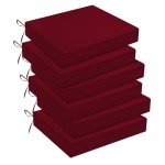Burgundy Water-Resistant Patio Chair Cushions Set of 6