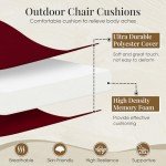 Burgundy Water-Resistant Patio Chair Cushions Set of 6
