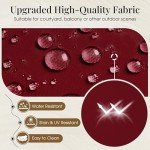 Burgundy Water-Resistant Patio Chair Cushions Set of 6