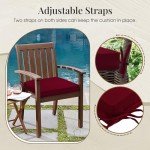 Burgundy Water-Resistant Patio Chair Cushions Set of 6