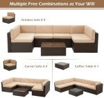 7-Piece Outdoor Rattan Patio Furniture Set