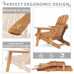 Oversized Wooden Outdoor Folding Adirondack Chair