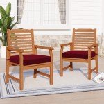 Burgundy Water-Resistant Patio Chair Cushions Set of 6