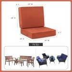 Favoyard Waterproof Deep Seat Patio Cushion Set