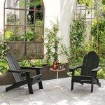 LUE BONA Folding Adirondack Chair Set of 2