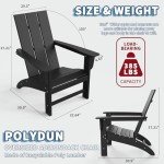 Black Poly Lumber Adirondack Chair for Outdoors