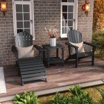 Adirondack Chair Set of 4 - Weather Resistant Grey