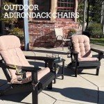 Set of 2 Folding Adirondack Chairs with Cushions