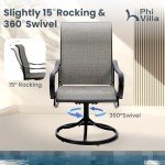 PHI VILLA 5-Piece Patio Dining Set with Umbrella Hole