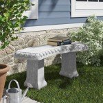 Lightweight Garden Bench with Natural Granite Look