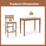 5-Piece Eucalyptus Wood Patio Bar Set
