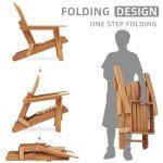 Oversized Wooden Outdoor Folding Adirondack Chair