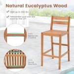 5-Piece Eucalyptus Wood Patio Bar Set