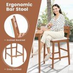 5-Piece Eucalyptus Wood Patio Bar Set