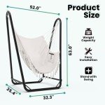 Heavy-Duty Hammock Chair with Stand for Indoors Outdoors