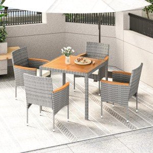 YEEFY 5-Piece Rattan Patio Dining Set for 4
