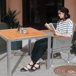YEEFY 5-Piece Rattan Patio Dining Set for 4