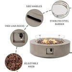 2-Piece Outdoor Propane Fire Pit Table Set