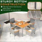 YEEFY 5-Piece Rattan Patio Dining Set for 4