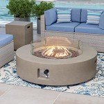 2-Piece Outdoor Propane Fire Pit Table Set