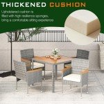 YEEFY 5-Piece Rattan Patio Dining Set for 4