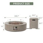 2-Piece Outdoor Propane Fire Pit Table Set