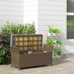 Outsunny 27 Gallon Wicker Patio Storage Bench