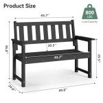 ACUEL 50'' Weatherproof Outdoor Memorial Bench