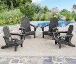 Foldable Gray Wood-Texture Adirondack Chair