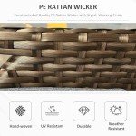 Outsunny 27 Gallon Wicker Patio Storage Bench