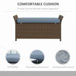 Outsunny 27 Gallon Wicker Patio Storage Bench