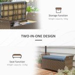 Outsunny 27 Gallon Wicker Patio Storage Bench