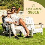 Foldable Gray Wood-Texture Adirondack Chair