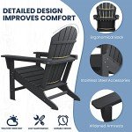 Adirondack Chair Set of 4 - Weather Resistant Grey