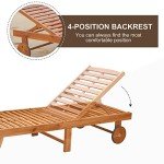 Outsunny Folding Chaise Lounge Chair with Wheels