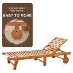 Outsunny Folding Chaise Lounge Chair with Wheels