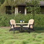 Set of 2 Folding Adirondack Chairs with Cushions