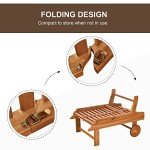 Outsunny Folding Chaise Lounge Chair with Wheels