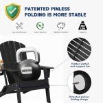 Folding Adirondack Chair with Cup Holder - Black