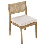 Wood Outdoor Dining Set for 4 with Cushions