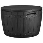 YITAHOME 33 Gallon Round Outdoor Storage Box