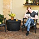 YITAHOME 33 Gallon Round Outdoor Storage Box