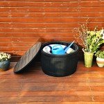 YITAHOME 33 Gallon Round Outdoor Storage Box