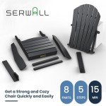 Adirondack Chair Set of 4 - Weather Resistant Grey