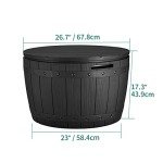 YITAHOME 33 Gallon Round Outdoor Storage Box